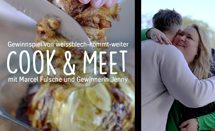 Gewinnspiel von weissblech-kommt-weiter: Cook & Meet mit Marcel Fulsche und Gewinnerin Jenny
