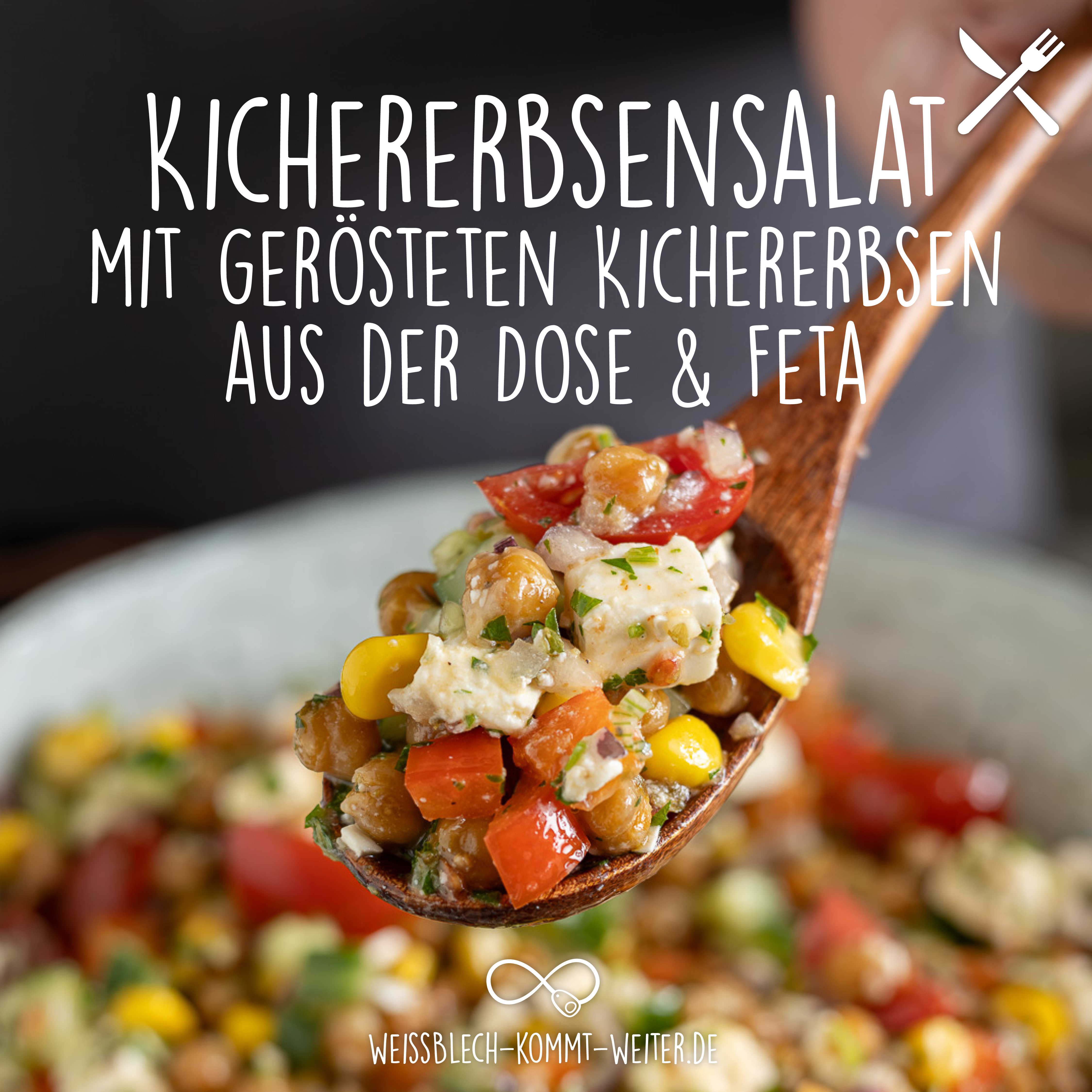 Kichererbsensalat mit Kichererbsen aus der Dose