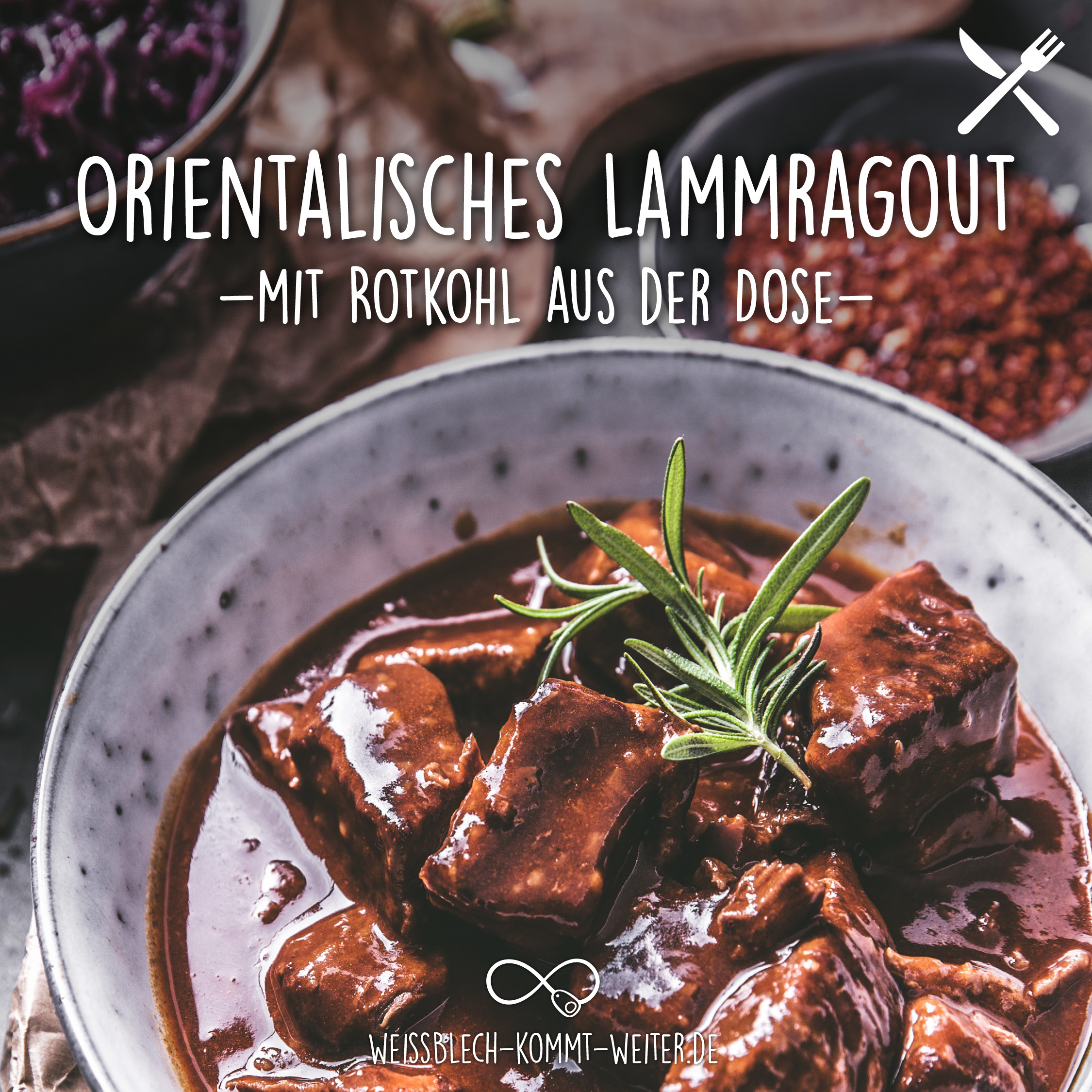 Orientalisches Lammragout mit Rotkohl