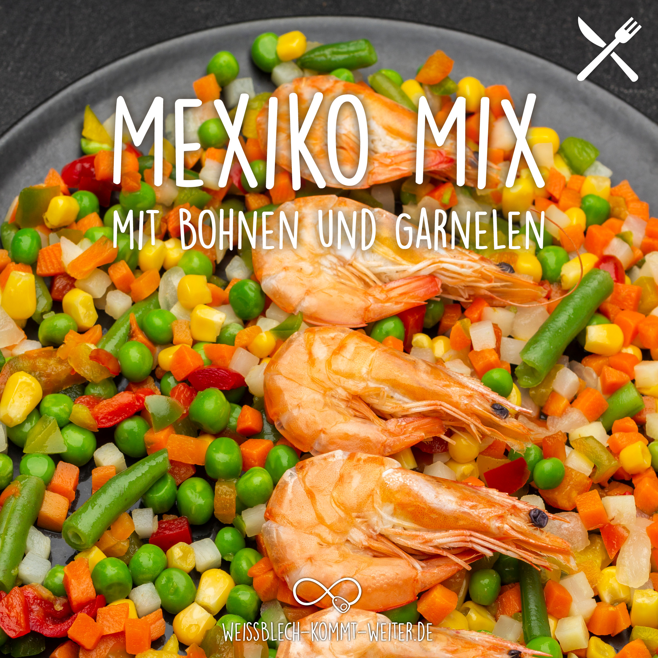 Mexiko Mix mit Bohnen und Garnelen